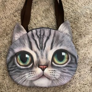 Cat design purse large bag